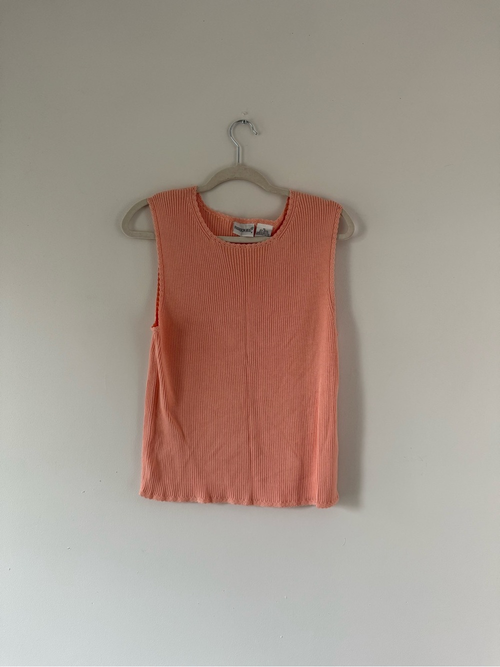 Vintage Y2K Fashion Bug Peach Ribbed Knit Tank | Cottagecore | Coastal Grandma